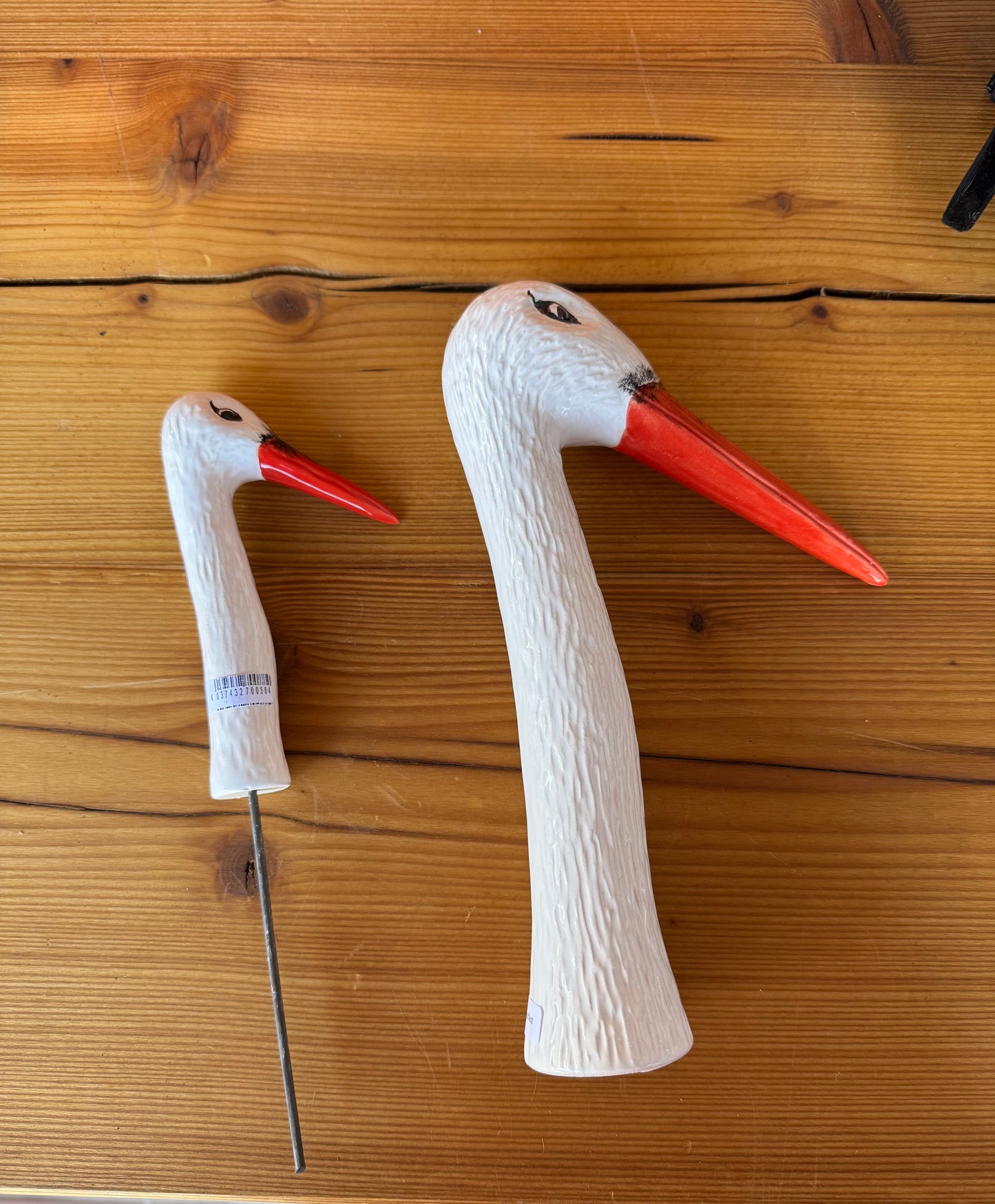 Keramik Storch Mini mit Stab