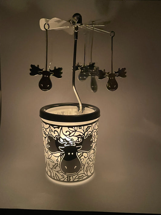 Silberfarbenen Karussell Windlicht